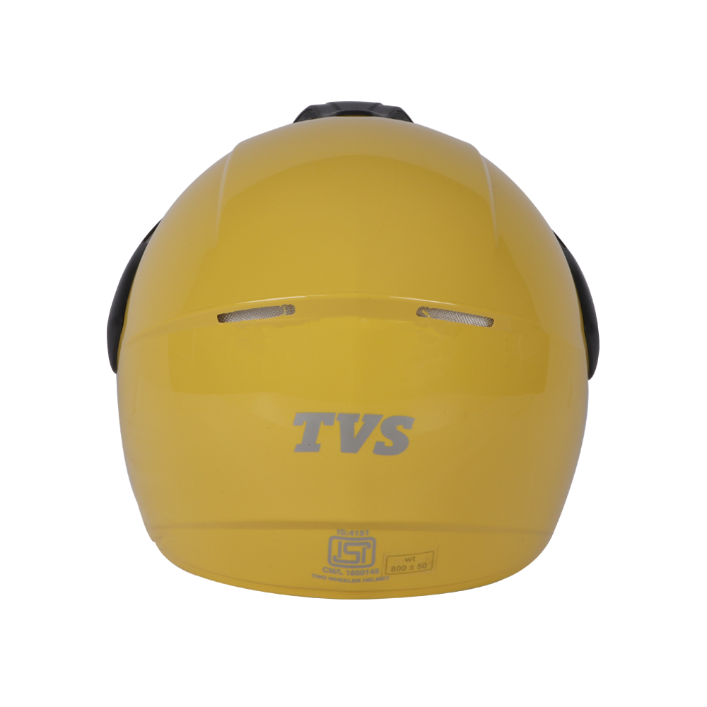 TVS Half Face Helmet Yellow/Black - Durable & Stylish for Riders